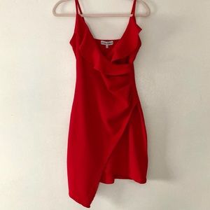 Almost Famous sexy red asymmetrical mini dress